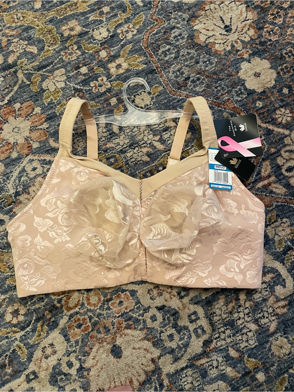Wacoal Pale Pink Lace-Overlay Full Coverage Bra